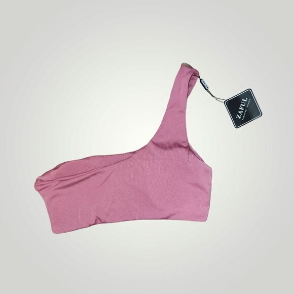 Zaful pink ribbed one should bikini set Medium - Picture 7 of 12
